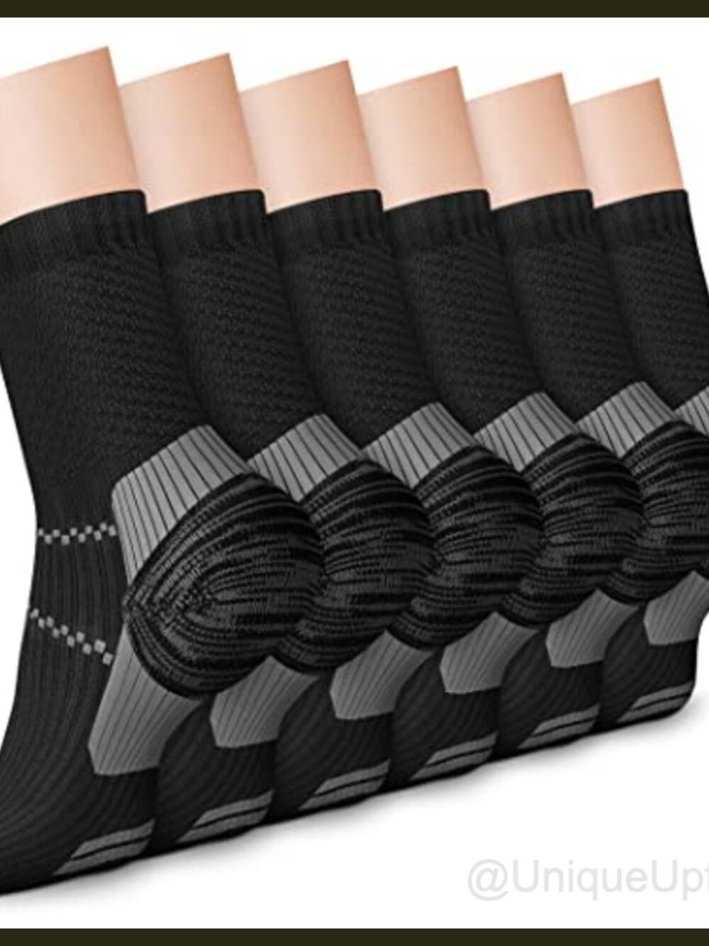 6 Pairs Crew Compression Socks 15-20 mmHg All Day Running Nurse